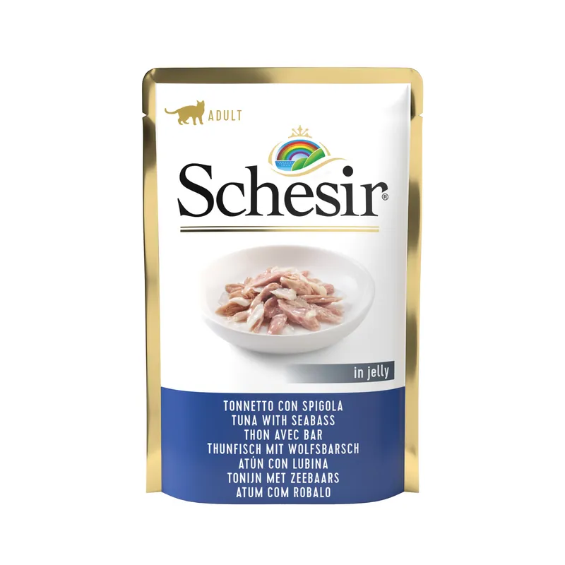 Schesir Thunfisch mit Wolfsbarsch 85g Beutel Katzennassfutter Abverkauf